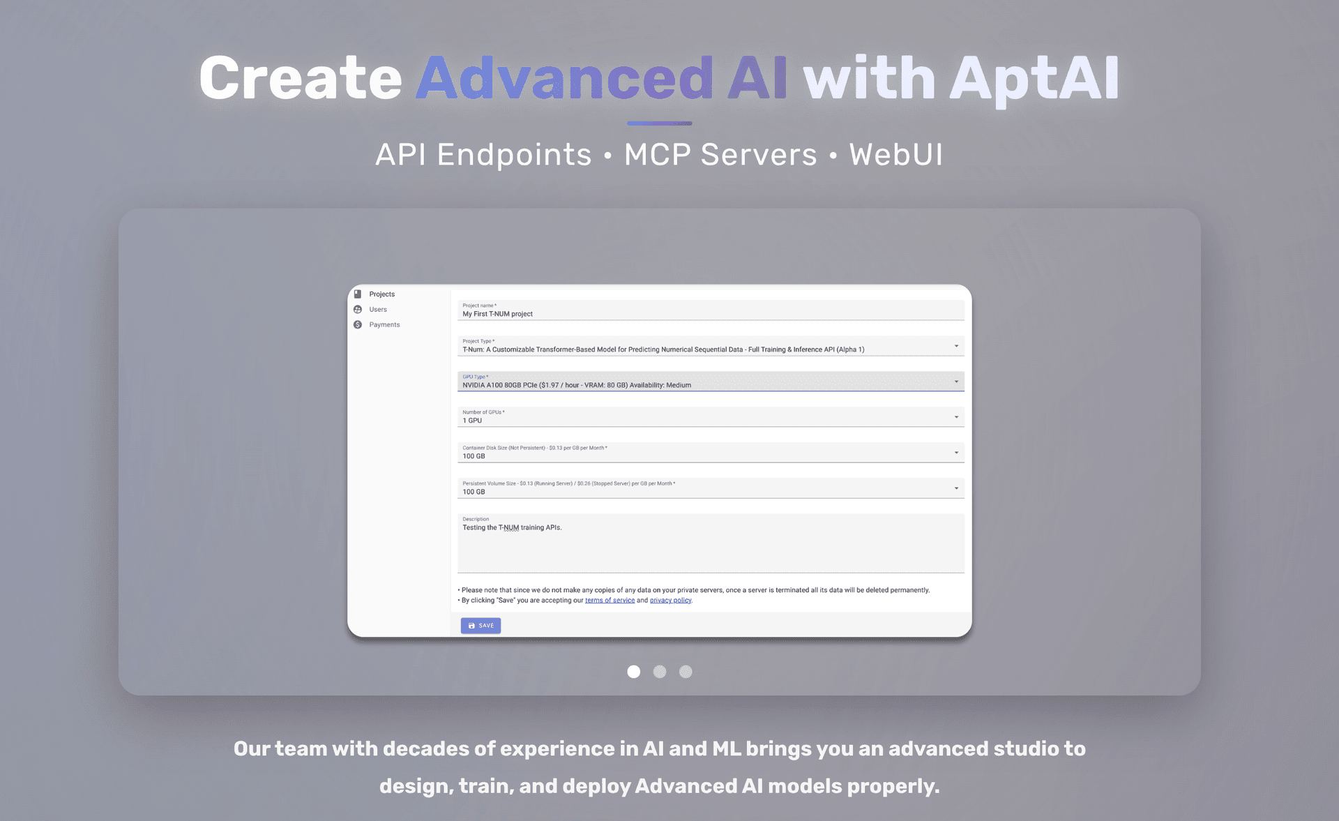 AptAI Studio screenshot